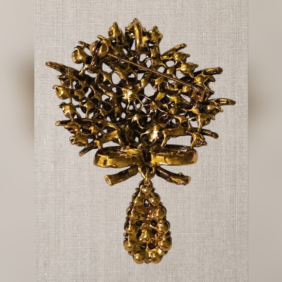 Modern Brooch/Pendant with White, Yellow and Amber Glass Crystals - Picture 3 of 3